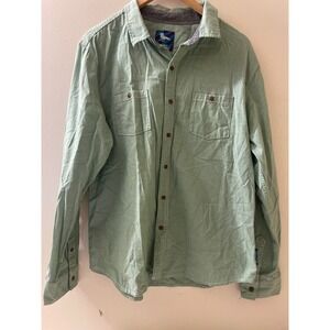 Moden Amusement Men's Large Green Long Sleeve Button Down Shirt Casual Top‎